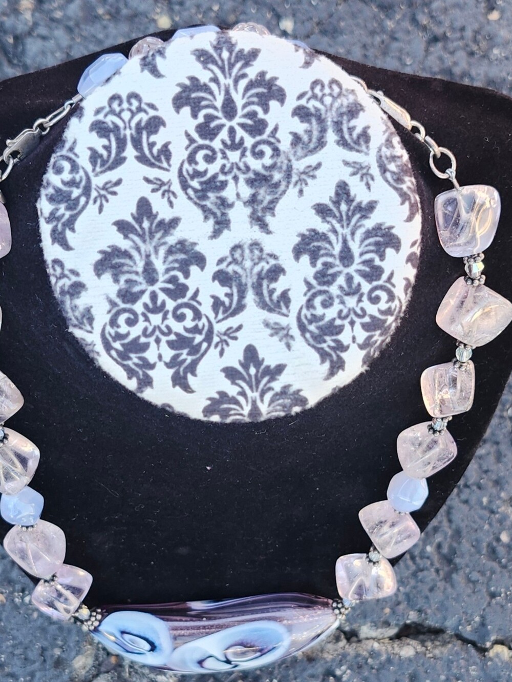 Lavender Glass Bead Statement Necklace - Elegant Women’s Jewelry